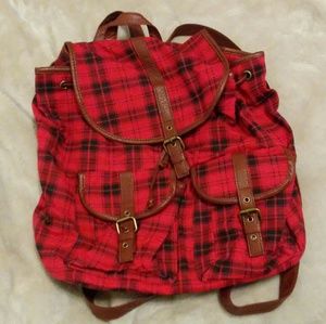 Charlotte Russe plaid backpack purse